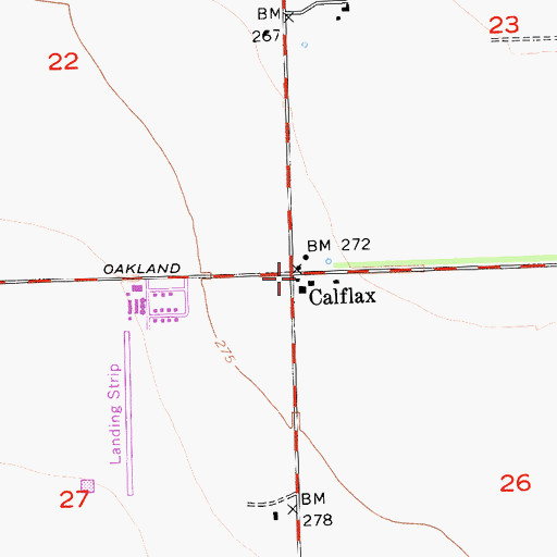 Topographic Map of Calflax, CA