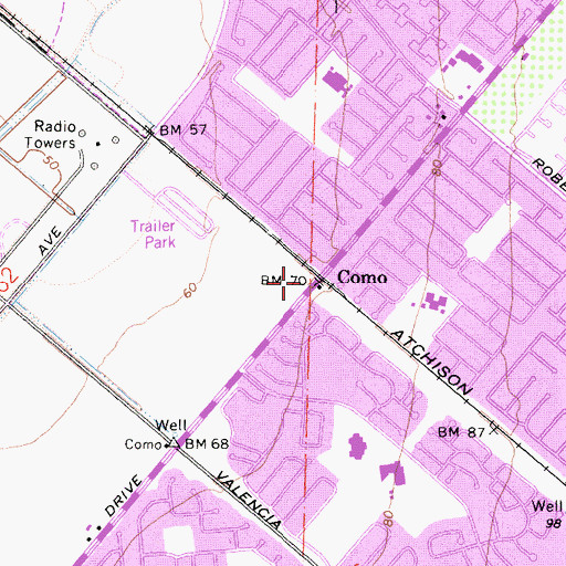 Topographic Map of Como, CA