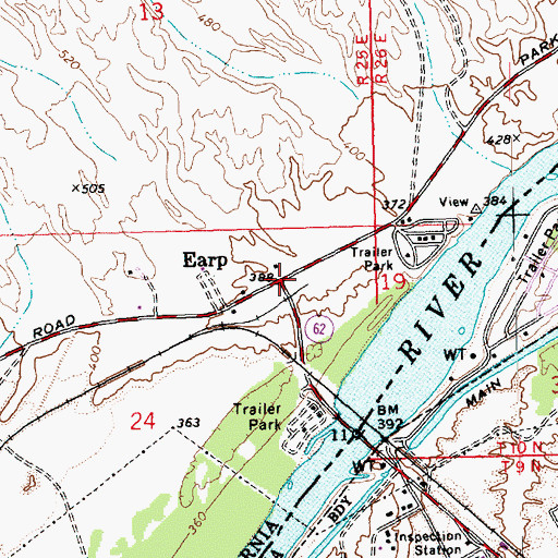 Topographic Map of Earp, CA