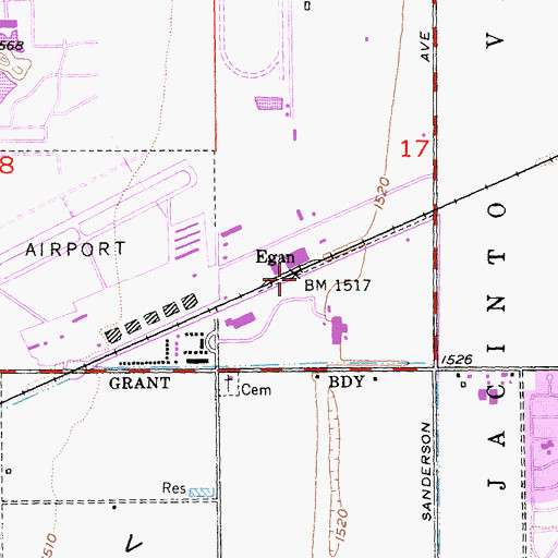 Topographic Map of Egan, CA