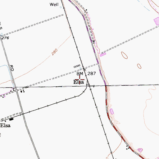 Topographic Map of Elsa, CA