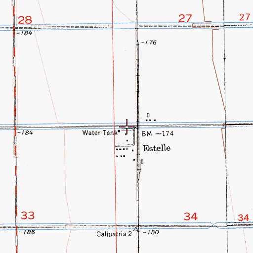 Topographic Map of Estelle, CA