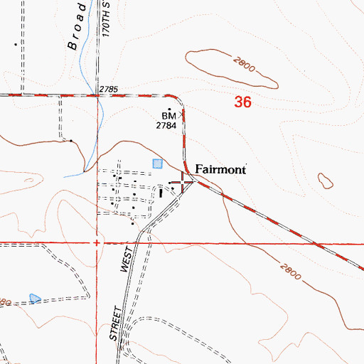 Topographic Map of Fairmont, CA