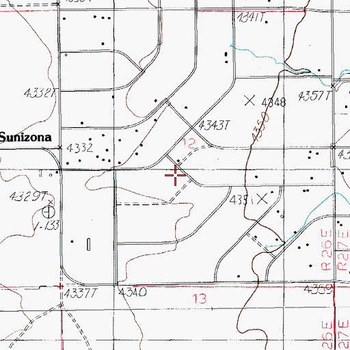 Topographic Map of Sunizona, AZ