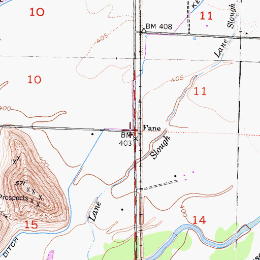 Topographic Map of Fane, CA