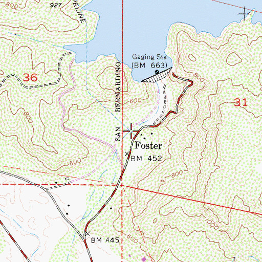 Topographic Map of Foster, CA