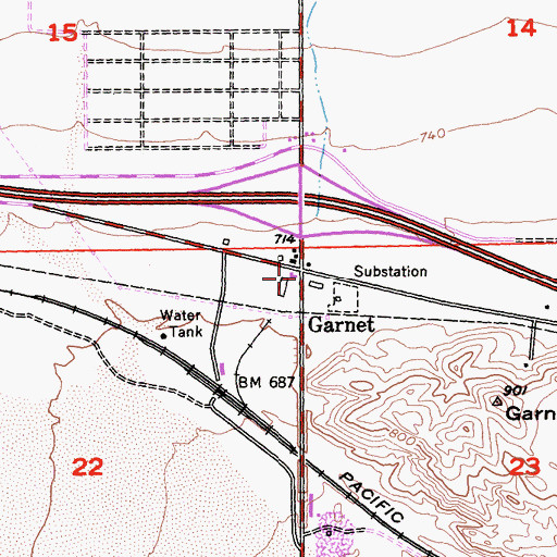 Topographic Map of Garnet, CA