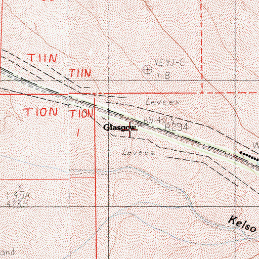 Topographic Map of Glasgow, CA