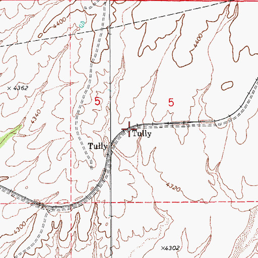 Topographic Map of Tully, AZ