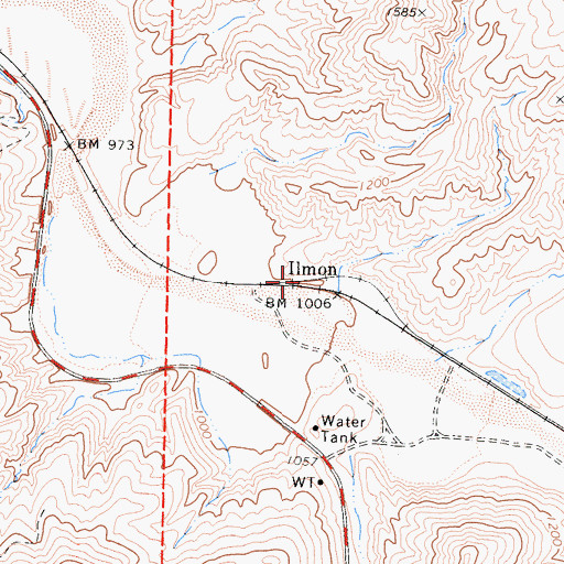 Topographic Map of Ilmon, CA