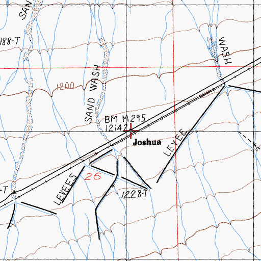 Topographic Map of Joshua, CA