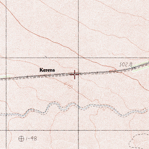 Topographic Map of Kerens, CA