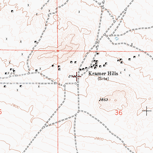 Topographic Map of Kramer Hills (historical), CA