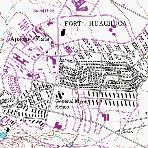 Topographic Map of West Pershing Plaza, AZ