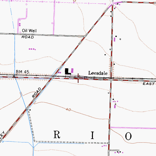Topographic Map of Leesdale, CA
