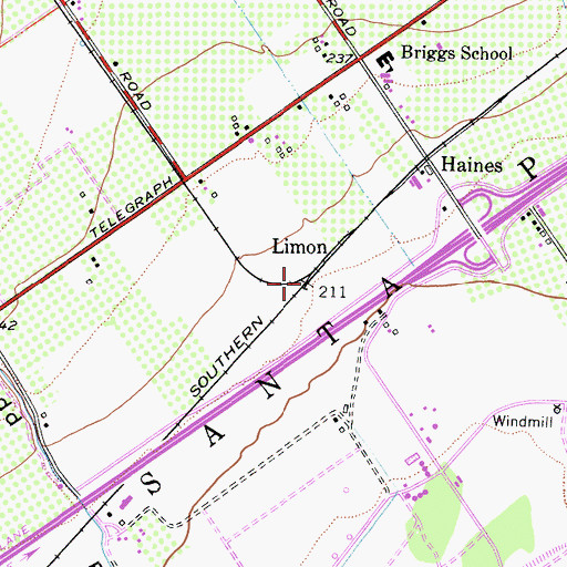 Topographic Map of Limon, CA