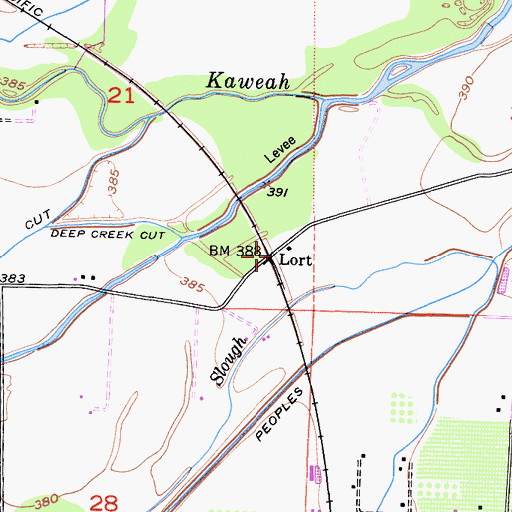 Topographic Map of Lort, CA