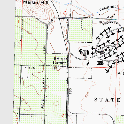 Topographic Map of Lumer, CA