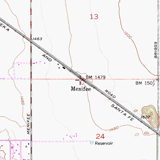 Topographic Map of Menifee, CA
