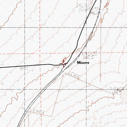 Topographic Map of Moore, CA