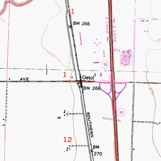 Topographic Map of Octol, CA