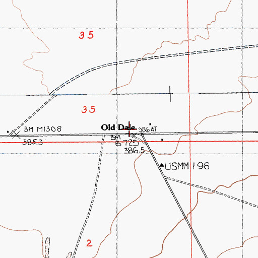 Topographic Map of Old Dale, CA