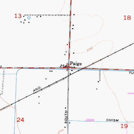 Topographic Map of Paige, CA