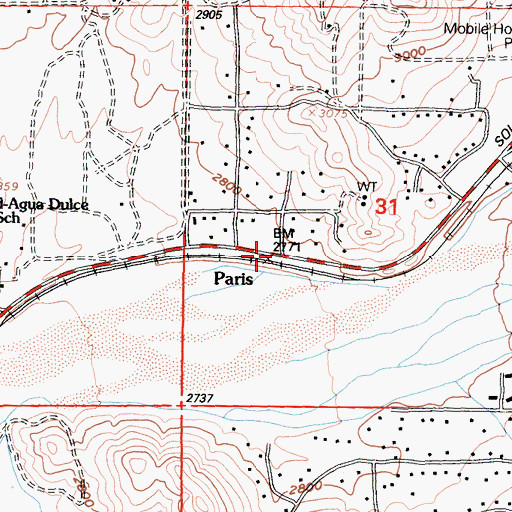 Topographic Map of Paris, CA