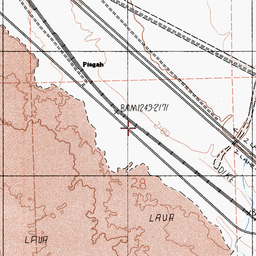 Topographic Map of Pisgah, CA