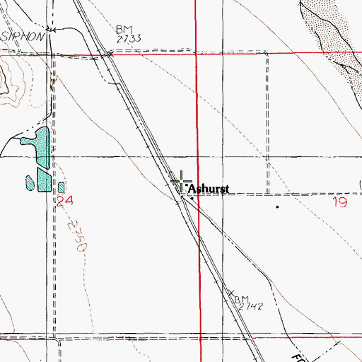 Topographic Map of Ashurst, AZ