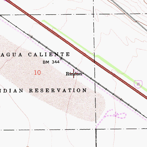 Topographic Map of Rimlon, CA
