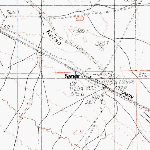 Topographic Map of Sands, CA