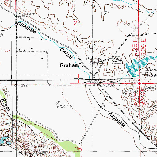 Topographic Map of Graham, AZ