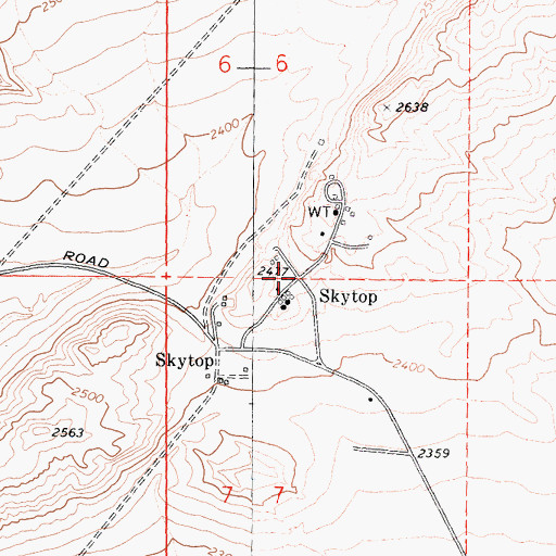 Topographic Map of Skytop, CA