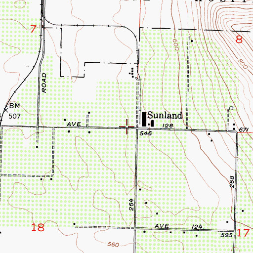 Topographic Map of Sunland, CA