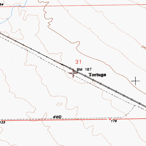 Topographic Map of Tortuga, CA