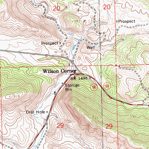 Topographic Map of Wilson Corner, CA