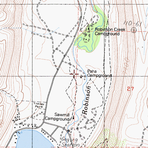 Topographic Map of Paho Campground, CA
