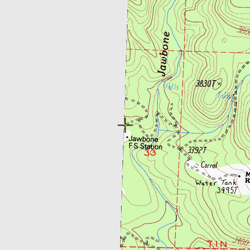 Topographic Map of Jawbone Station, CA