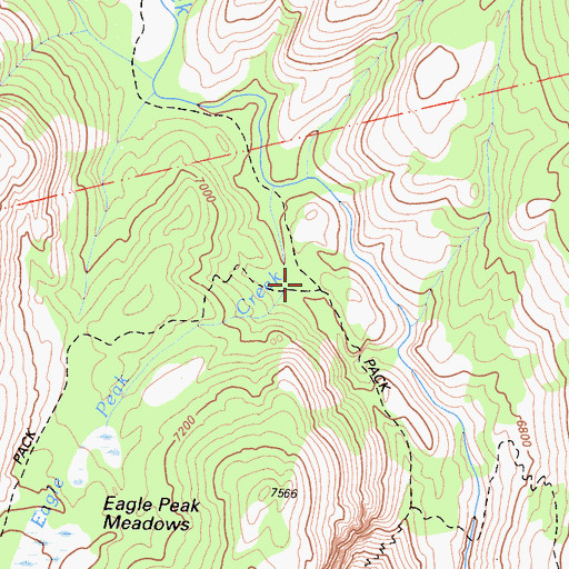 Topographic Map of Eagle Peak Trail, CA