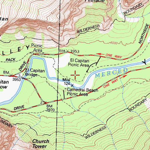 Topographic Map of Cathedral Beach Picnic Area, CA