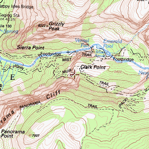 Topographic Map of Clark Point, CA
