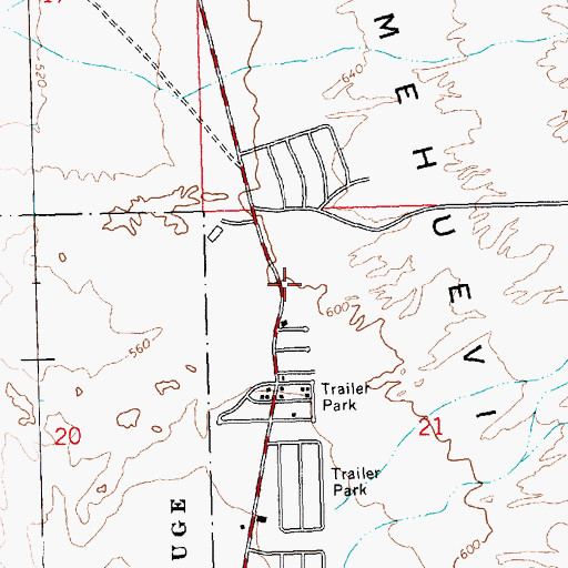 Topographic Map of Jops Landing, AZ