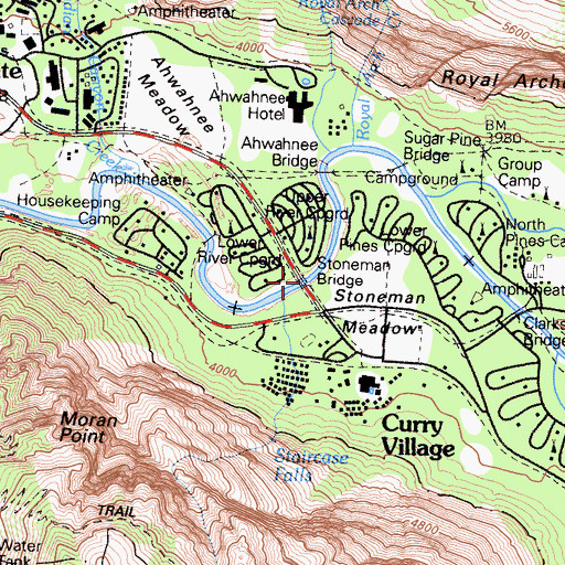 Topographic Map of Stoneman Bridge, CA