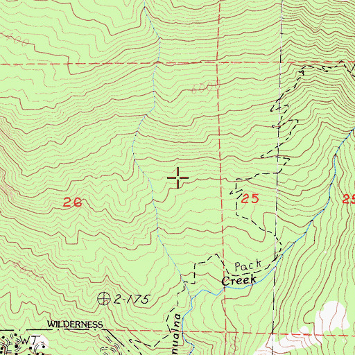 Topographic Map of Chilnualna Fall Trail, CA