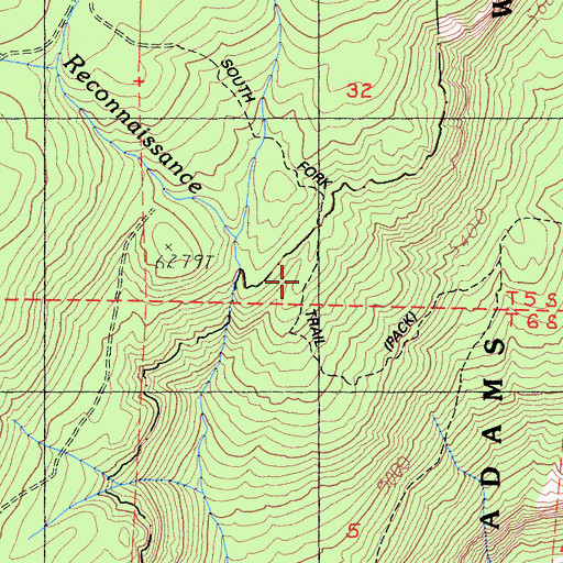 Topographic Map of South Fork Trail, CA