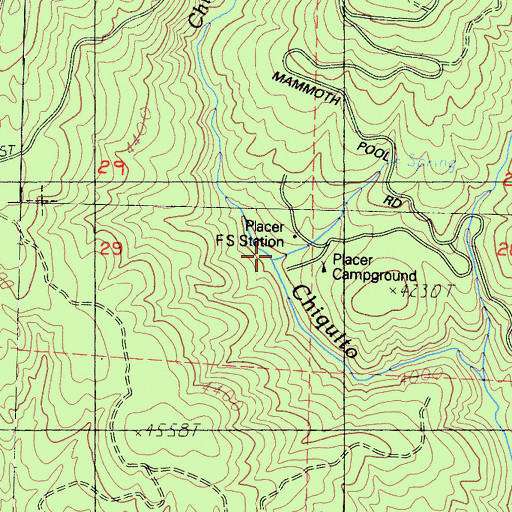 Topographic Map of Placer Campground, CA