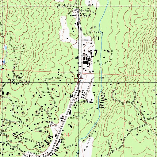 Topographic Map of Gateway Christian School, CA