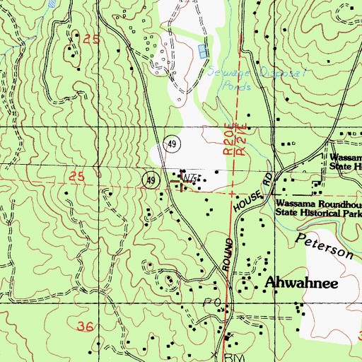 Topographic Map of Wasuma School, CA