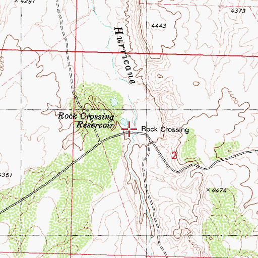 Topographic Map of Rock Crossing, AZ